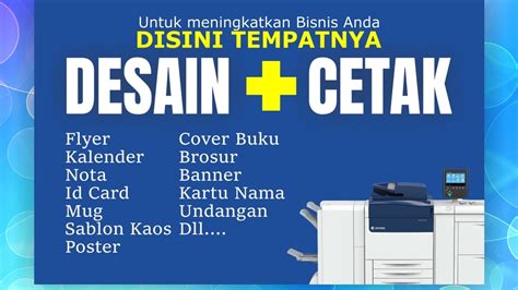 DESAIN BROSUR KARTU NAMA POSTER FLYER BANNER ID CARD SPANDUK NOTA