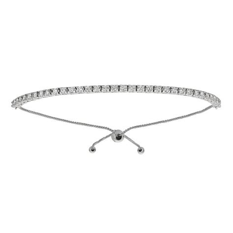 1 00 Carat Natural Diamond Bolo Bracelet G Si 14 Karat White Gold