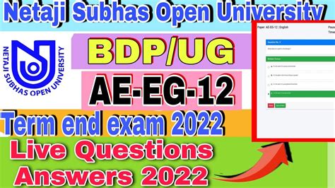 Nsou Ug Paper Ae Eg 12 Final Exam Questions Answers 2022 Ae Eg 12 Ug Final Exam Mcq Answer