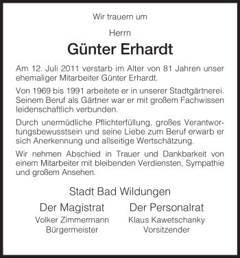 Traueranzeigen Von G Nter Erhardt Trauer Hna De