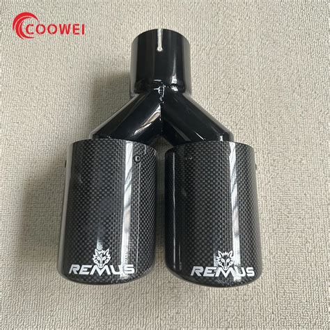 Higher Quality Remus 1PCS Remus Dual Exhaust Tip Glossy Carbon Fiber