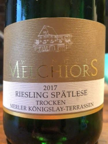 Weingut Melchiors Merler K Nigslay Terrassen Riesling Sp Tlese Trocken