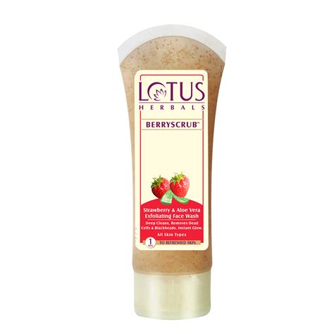 Lotus Herbals Berryscrub Strawberry And Aloe Vera Exfoliating Face Wash