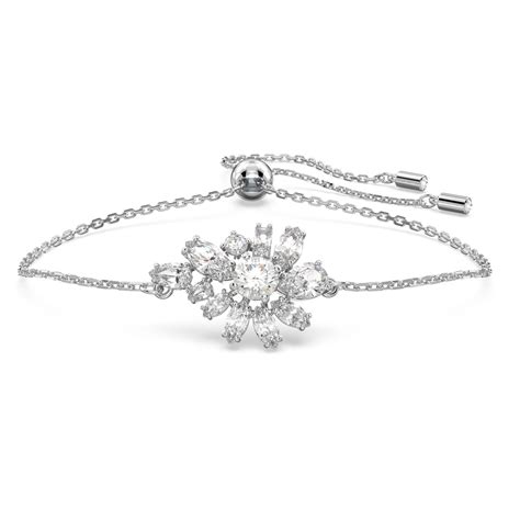 Swarovski Gema Bracelet Flower White Rhodium Plated