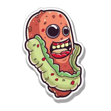 Cute Burger Zombie Sticker Vector To Sticker Cartoon Png And Vector