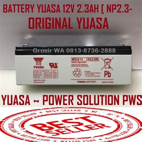 Jual BATTERY YUASA NP2 3 12 12V 2 3AH BATERAI YUASA 12V 2 3AH NP2 3 12