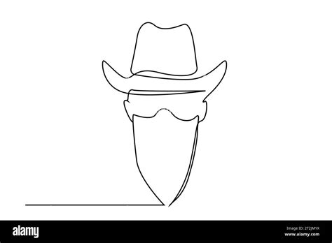 Male Cowboy Western Profile Simple Line Art Stock Vector Image And Art