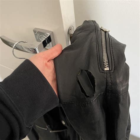 Barneys Original Real Leather Jacket Has Hole In Depop