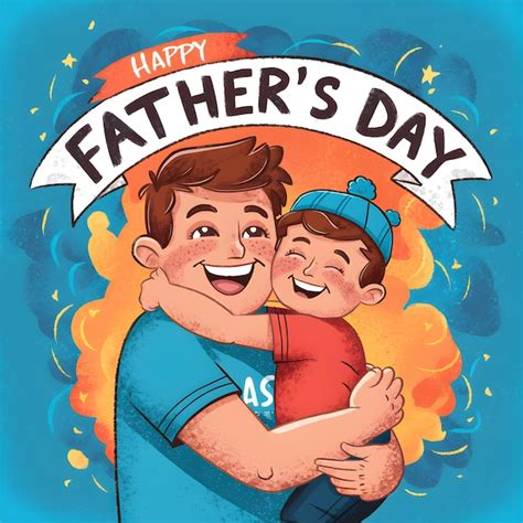 Premium Vector A Happy Fathers Day Illustration Full Of Warmth And