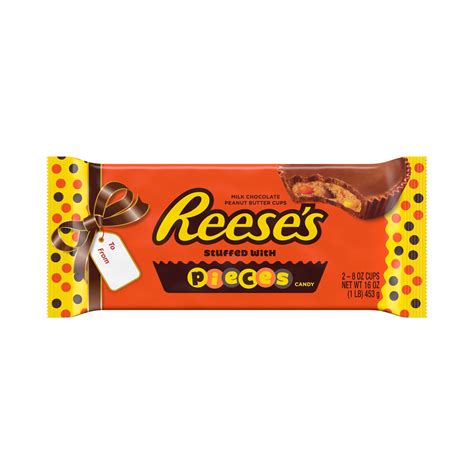 Reese S Stuffed With Pieces Milk Chocolate Peanut Butter Cups Holiday Candy Pack 16 Oz