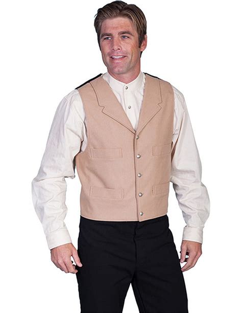 Scully Western Vest Mens Wool Blend Adjustable Back Button