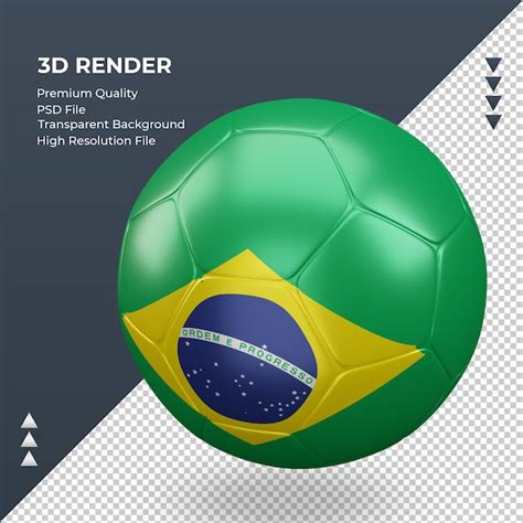 Bal N De F Tbol Bandera De Brasil Renderizado D Realista Vista Derecha