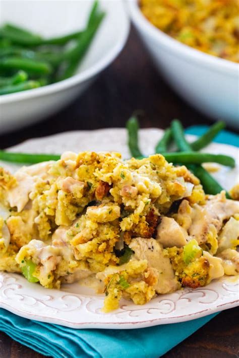 So Easy Chicken Stuffing Casserole Spicy Southern Kitchen