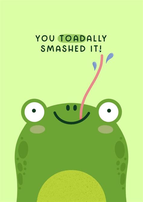 Punny Congratulations Card Toadally Smashed It You Did It Thortful