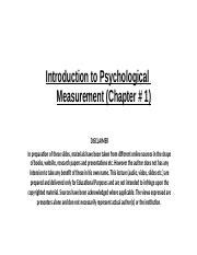 Psychological Measurements 1 Pptx Introduction To Psychological