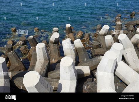 Concrete Tetrapods Used For Coastal Protection Stock Photo Alamy