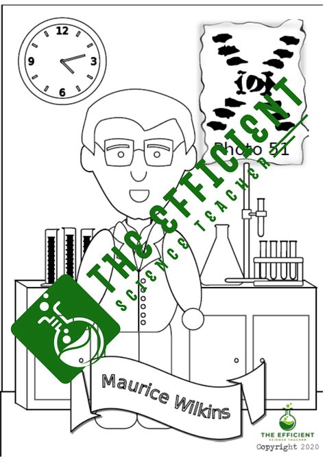 Maurice Wilkins Scientists Throughout The Ages Colouring Page