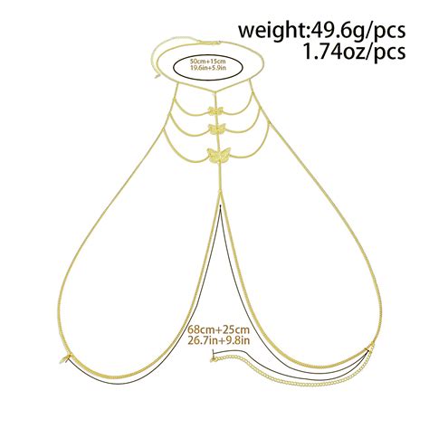 Sexy Beach Butterfly Bikini Chest Chain Fashion Metal Chest Chain Body Chain Accessories For