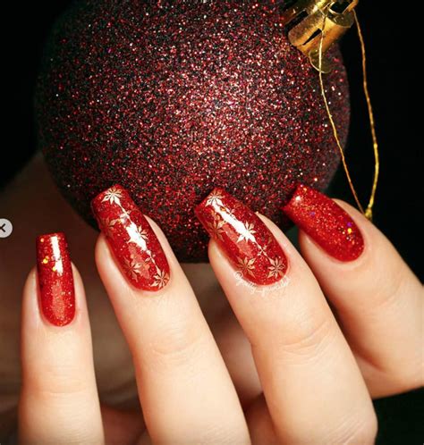 Red And Gold Christmas Nail Designs Design Talk