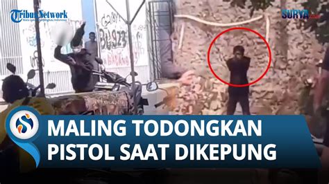 Detik Detik Maling Motor Todongkan Pistol Ke Warga Di Bekasi Warga