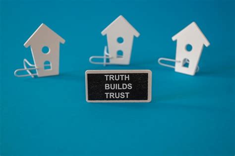 Premium Photo Truth Builds Trust Symbol Wooden Houses Sits Next To A