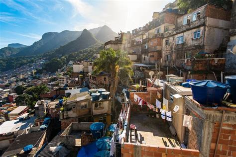 Favela Da Rocinha In Rio De Janeiro Stock Image Image Of Mountain