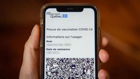 Le Passeport Vaccinal Testé Dès Mercredi à Québec Coronavirus Radio