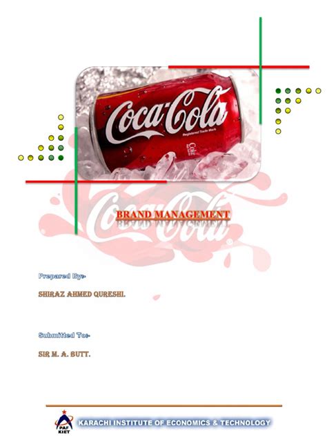 Coca Cola Management Project Brand Strategic Management