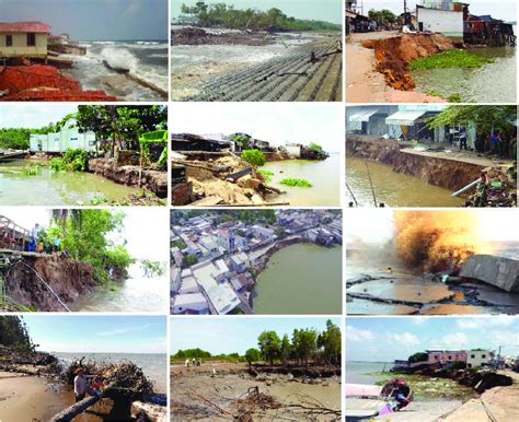 Some pictures of erosion at river banks and coasts in the Mekong delta ...