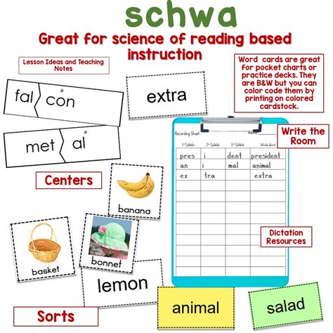 Schwa Activities And Worksheets Made By Teachers