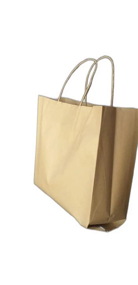 Plain Brown Kraft Paper Bags With Rope Handle Capacity Kg At Rs