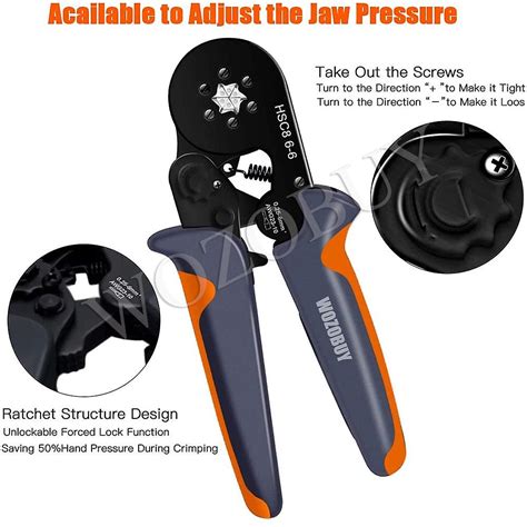 Ferrule Crimping Tool Kit Hexagonal Sawtooth Self Adjustable Ratchet