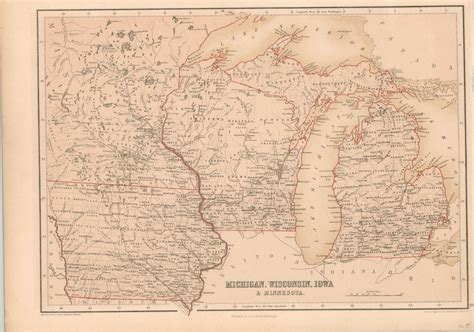 Michigan, Iowa, Wisconsin & Minnesota – Curtis Wright Maps