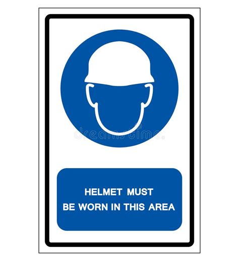 Helmet Must Be Worn In This Area Symbol Sign Vector Illustration