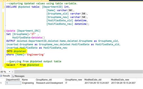 The Output Clause For Update Statements Sqlservercentral