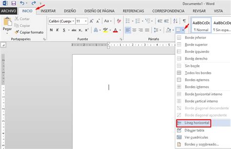 Insertar L Nea Horizontal En Word