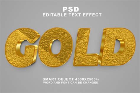 Psd Gold 3d Editable Text Effect Graphic By Truevector · Creative Fabrica