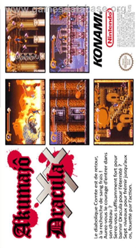 Akumajou Dracula XX Nintendo SNES Artwork Box Back