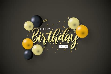 Happy Birthday Background With 3d Balloons 2728765 Vector Art At Vecteezy