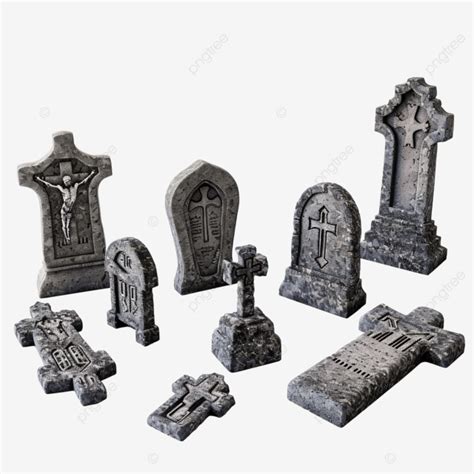 Lápidas Góticas Y Cruces De Piedra PNG dibujos Cementerio Cruz