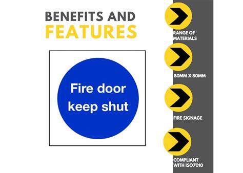 Fire Door Keep Shut Sign 80mm X 80mm Fire Signs Safe Industrial