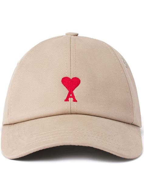 Ami Paris Ami De Coeur Cotton Baseball Cap Farfetch