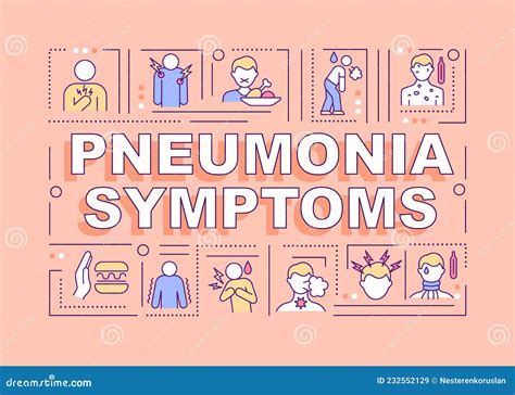 Pneumonia Symptoms Treatment Line Icons Set Vector Infographics