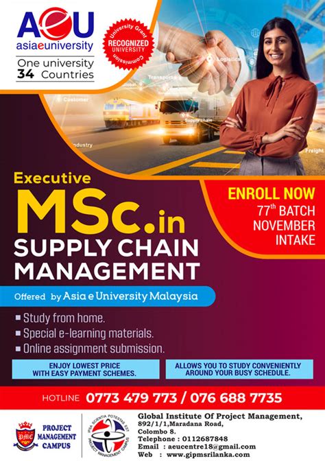 MSc Logistics Supply Chain Management Metropolitan College Atelier