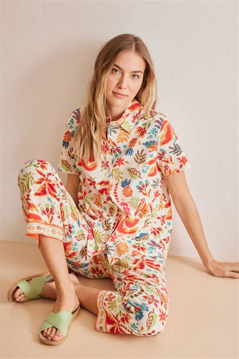 Classic 100 Cotton Tropical Capri Pyjamas Ženske Pidžame Womensecret