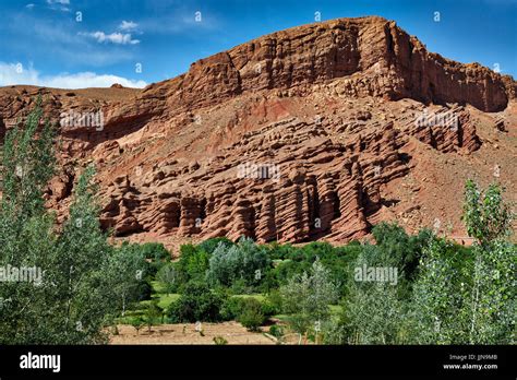 Spectacular Rock Landscape Of High Atlas Mountain Range In Ait Ouglif