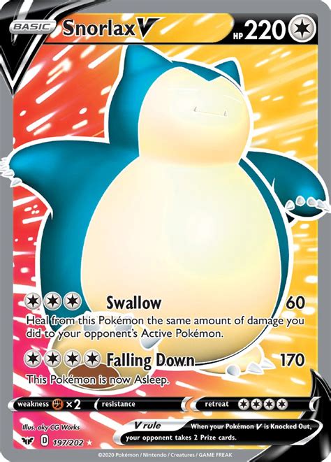 Snorlax V Sword Shield SSH 197 PkmnCards