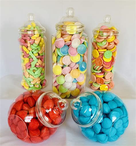 Buy 5 Empty Retro Large Plastic Sweet Jars For Pick And Mix Victorian Sweet Shop Candy Buffet