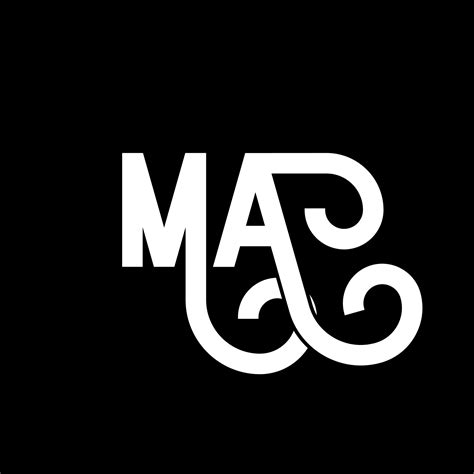 ma design de logotipo de carta. letras iniciais ma ícone do logotipo ...