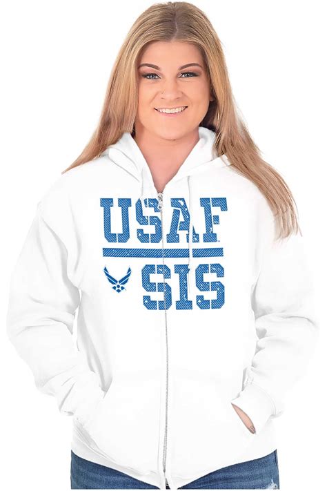 Us Air Force Usaf Sis Sister Zip Hoodie Sweatshirt Women Brisco Brands